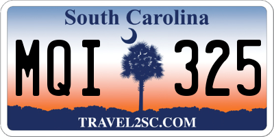 SC license plate MQI325