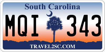 SC license plate MQI343