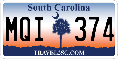SC license plate MQI374