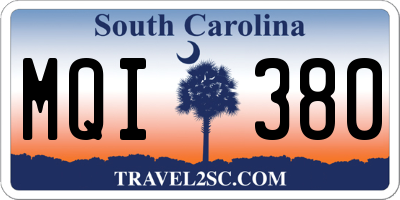 SC license plate MQI380