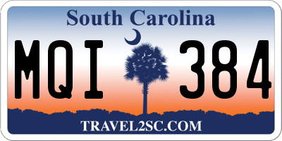 SC license plate MQI384