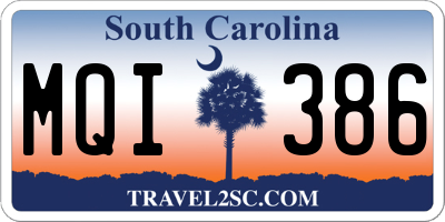 SC license plate MQI386