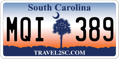 SC license plate MQI389