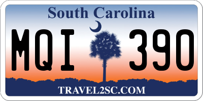 SC license plate MQI390