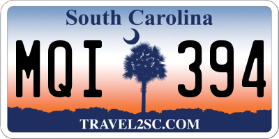 SC license plate MQI394