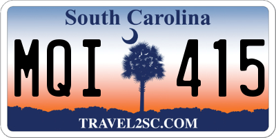 SC license plate MQI415