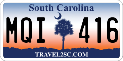 SC license plate MQI416