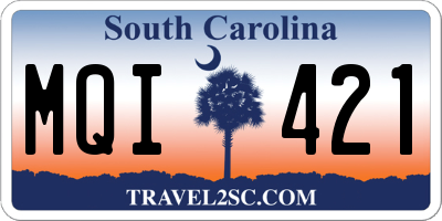 SC license plate MQI421