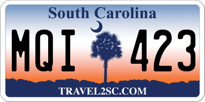 SC license plate MQI423