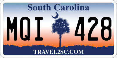 SC license plate MQI428