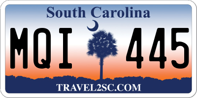 SC license plate MQI445