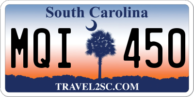 SC license plate MQI450