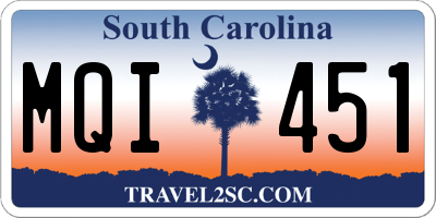 SC license plate MQI451