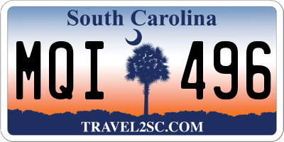 SC license plate MQI496