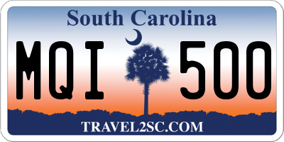SC license plate MQI500