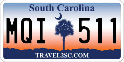 SC license plate MQI511
