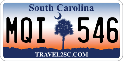 SC license plate MQI546