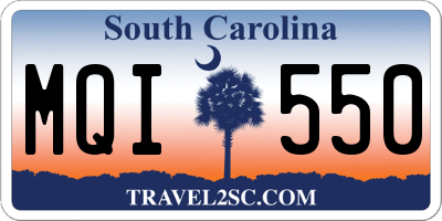 SC license plate MQI550