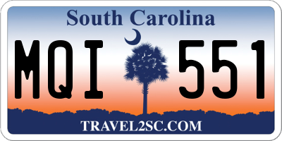 SC license plate MQI551