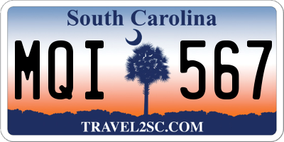 SC license plate MQI567