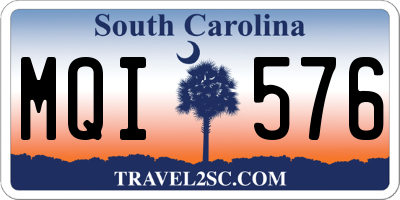 SC license plate MQI576