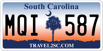 SC license plate MQI587