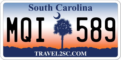 SC license plate MQI589