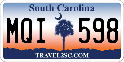 SC license plate MQI598