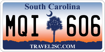 SC license plate MQI606