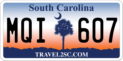 SC license plate MQI607