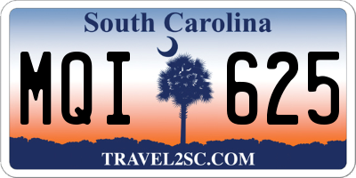 SC license plate MQI625