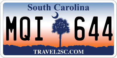 SC license plate MQI644