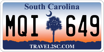 SC license plate MQI649