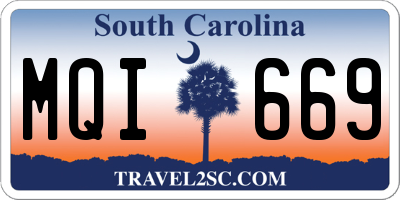 SC license plate MQI669