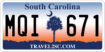 SC license plate MQI671