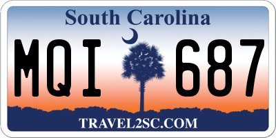 SC license plate MQI687