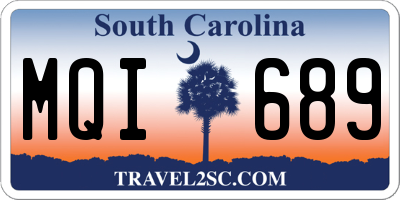 SC license plate MQI689