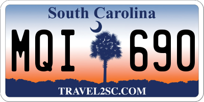 SC license plate MQI690