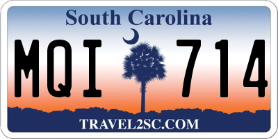 SC license plate MQI714