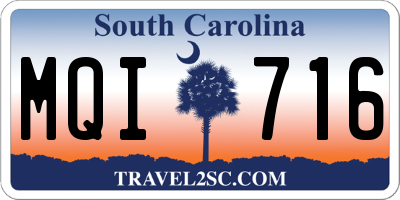 SC license plate MQI716