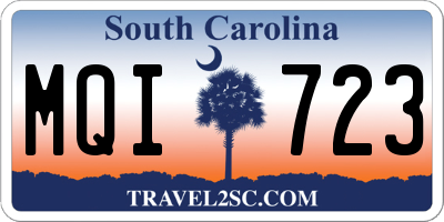 SC license plate MQI723