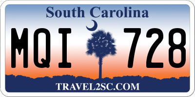 SC license plate MQI728