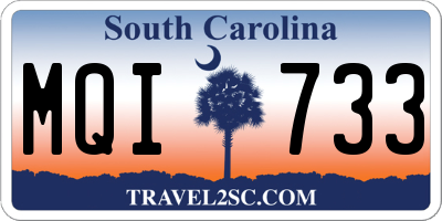 SC license plate MQI733