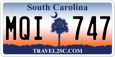 SC license plate MQI747