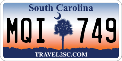 SC license plate MQI749