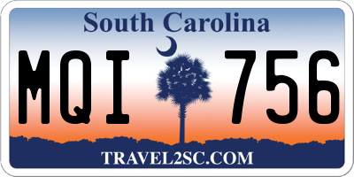 SC license plate MQI756