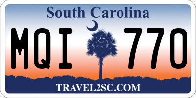SC license plate MQI770