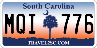 SC license plate MQI776