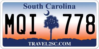SC license plate MQI778