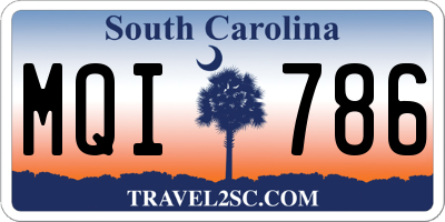SC license plate MQI786